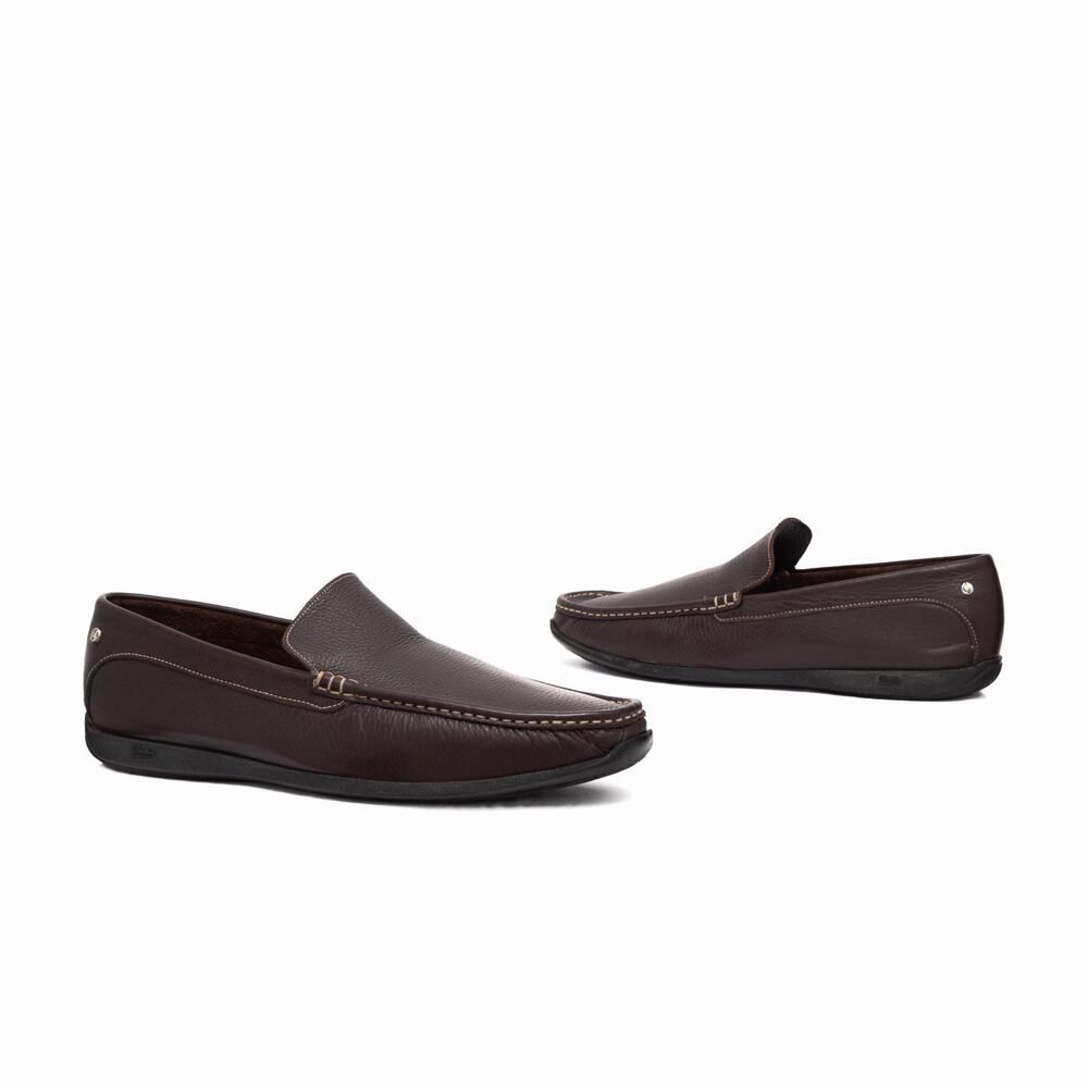 Paraboot Anvers Brown Pebbled Leather Moc Toe Driving Loafers Men’s US 12